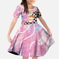 Personalized Japanese Kawaii Sushi Roll Family Matching Long Sleeve Bodycon Dress and Hawaiian Shirt Wagara Palaka Pattern