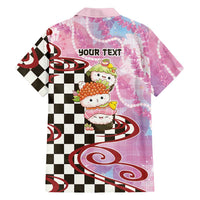 Personalized Japanese Kawaii Sushi Roll Family Matching Tank Maxi Dress and Hawaiian Shirt Wagara Palaka Pattern