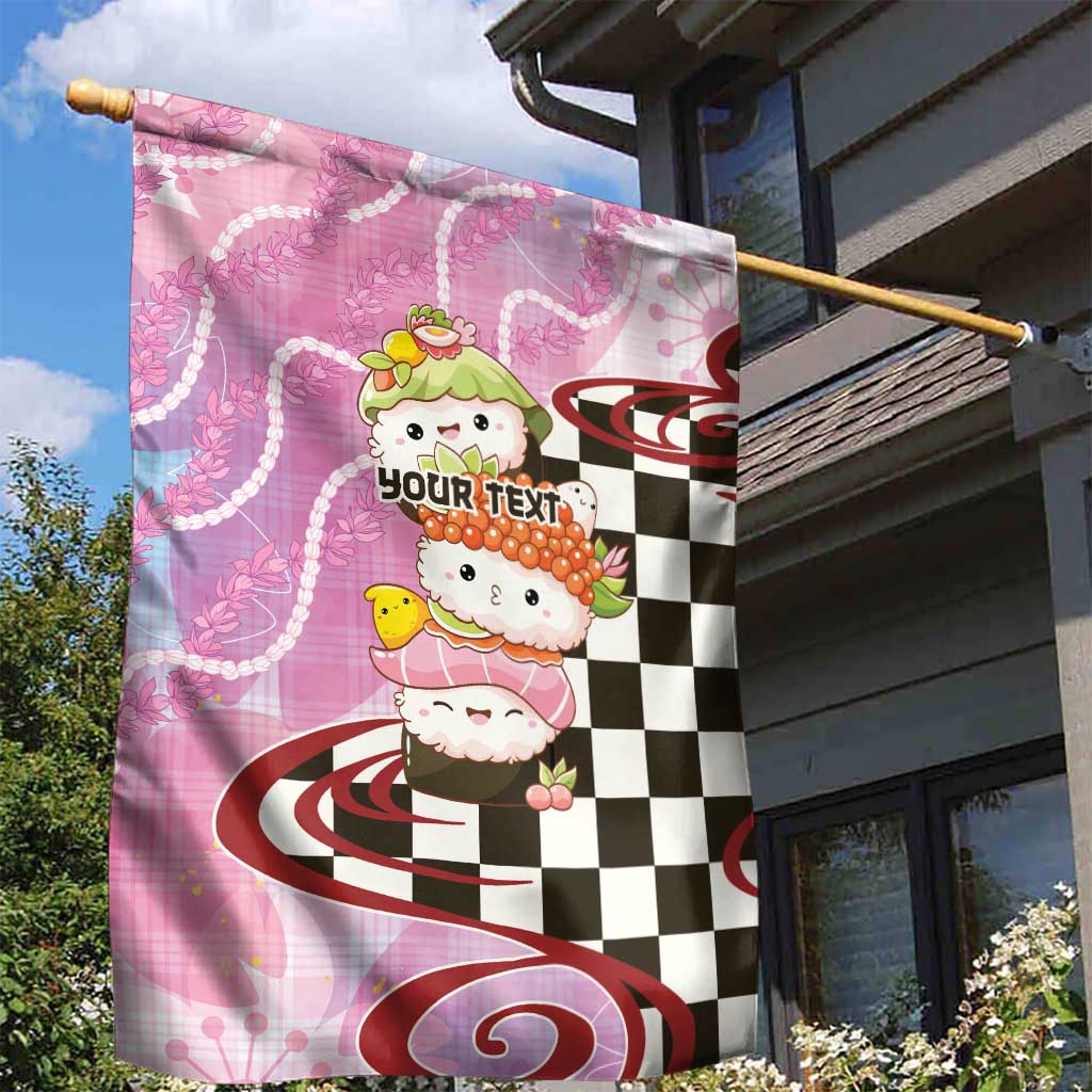 Personalized Japanese Kawaii Sushi Roll Garden Flag Wagara Palaka Pattern