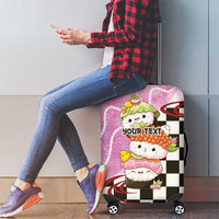 Personalized Japanese Kawaii Sushi Roll Luggage Cover Wagara Palaka Pattern