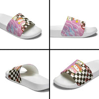 Personalized Japanese Kawaii Sushi Roll Slide Sandals Wagara Palaka Pattern