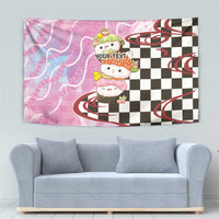 Personalized Japanese Kawaii Sushi Roll Tapestry Wagara Palaka Pattern