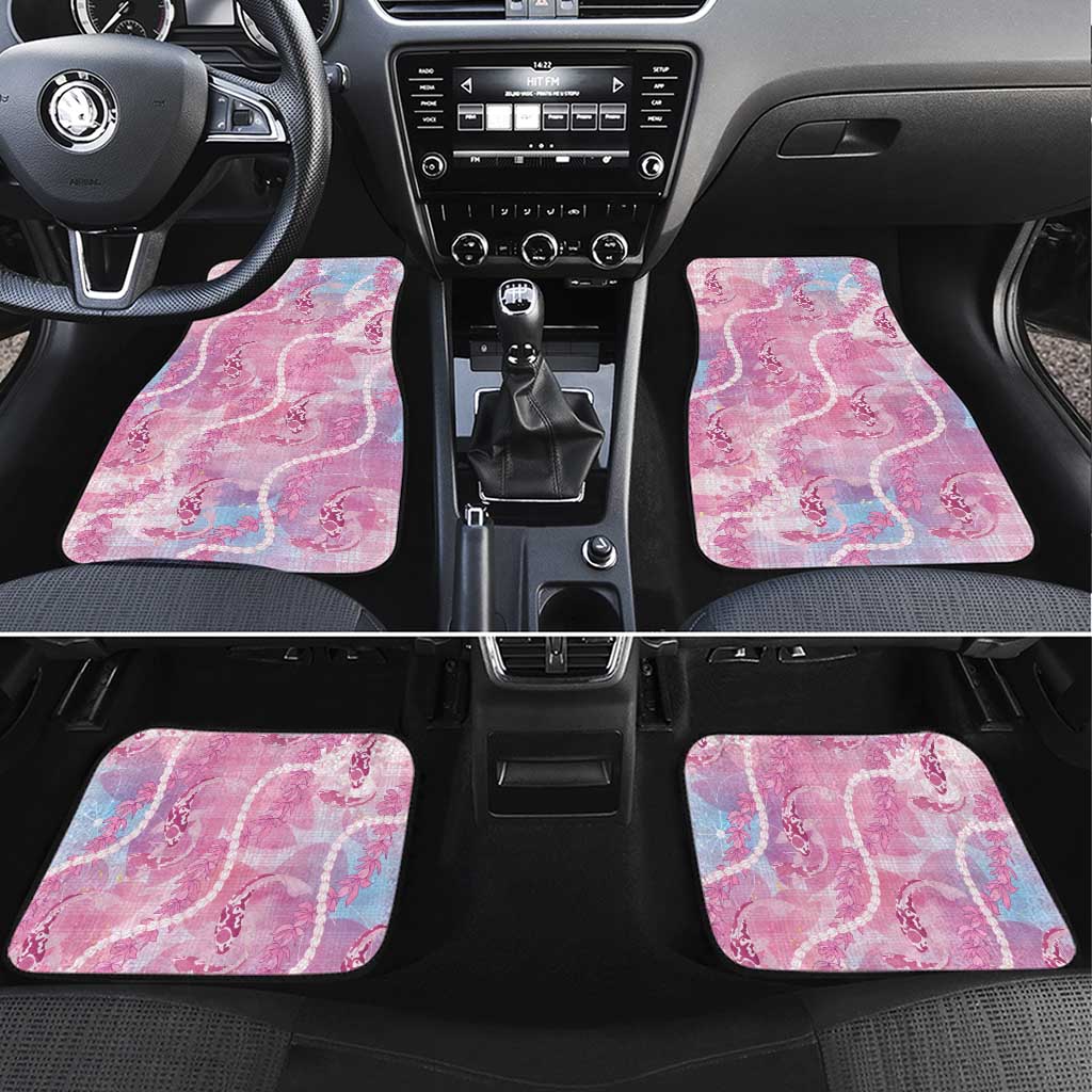 Japanese Koi Fish Car Mats Pink Wagara Palaka Honohono Pikake Lei