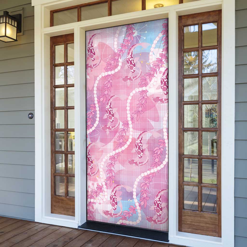 Japanese Koi Fish Door Cover Pink Wagara Palaka Honohono Pikake Lei