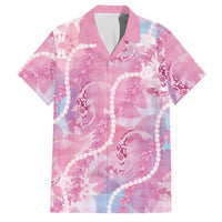 Japanese Koi Fish Family Matching Puletasi and Hawaiian Shirt Pink Wagara Palaka Honohono Pikake Lei