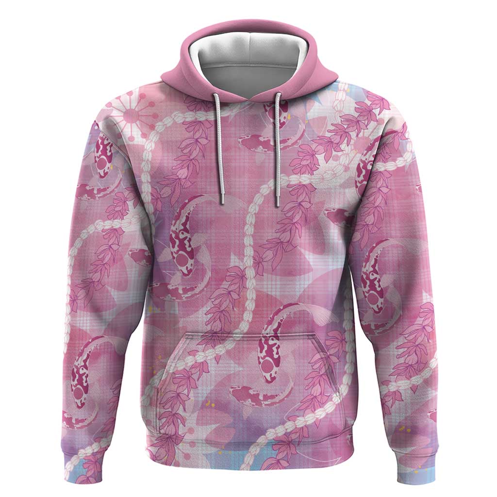 Japanese Koi Fish Hoodie Pink Wagara Palaka Honohono Pikake Lei