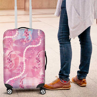 Japanese Koi Fish Luggage Cover Pink Wagara Palaka Honohono Pikake Lei