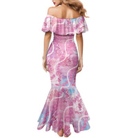 Japanese Koi Fish Mermaid Dress Pink Wagara Palaka Honohono Pikake Lei