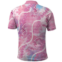 Japanese Koi Fish Polo Shirt Pink Wagara Palaka Honohono Pikake Lei