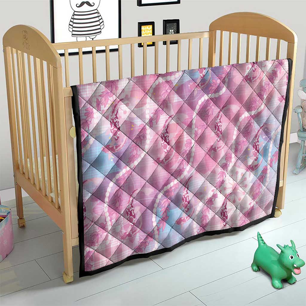 Japanese Koi Fish Quilt Pink Wagara Palaka Honohono Pikake Lei
