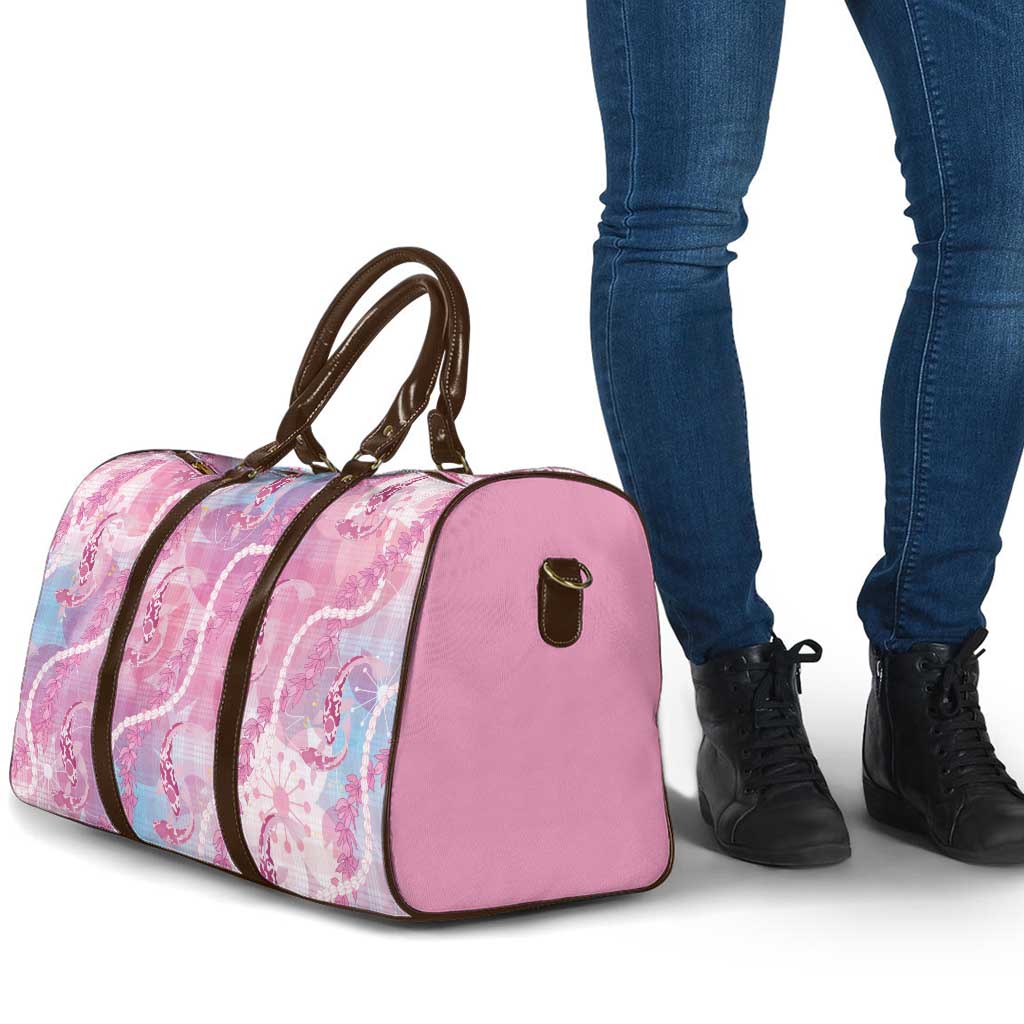 Japanese Koi Fish Travel Bag Pink Wagara Palaka Honohono Pikake Lei