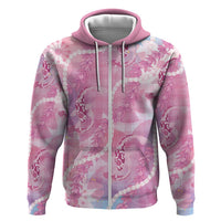 Japanese Koi Fish Zip Hoodie Pink Wagara Palaka Honohono Pikake Lei