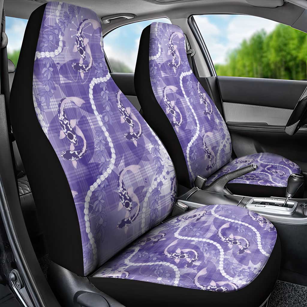 Japanese Koi Fish Car Seat Cover Purple Wagara Palaka Honohono Pikake Lei