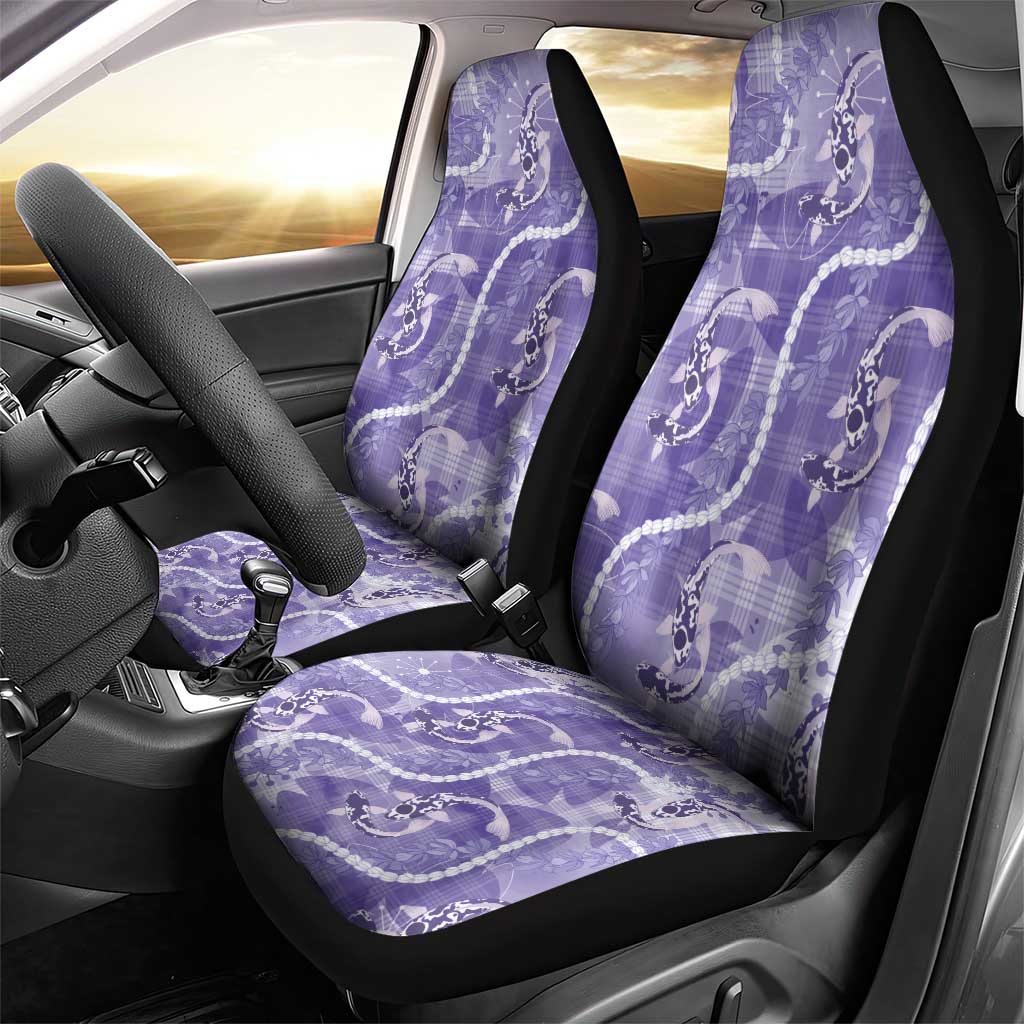 Japanese Koi Fish Car Seat Cover Purple Wagara Palaka Honohono Pikake Lei