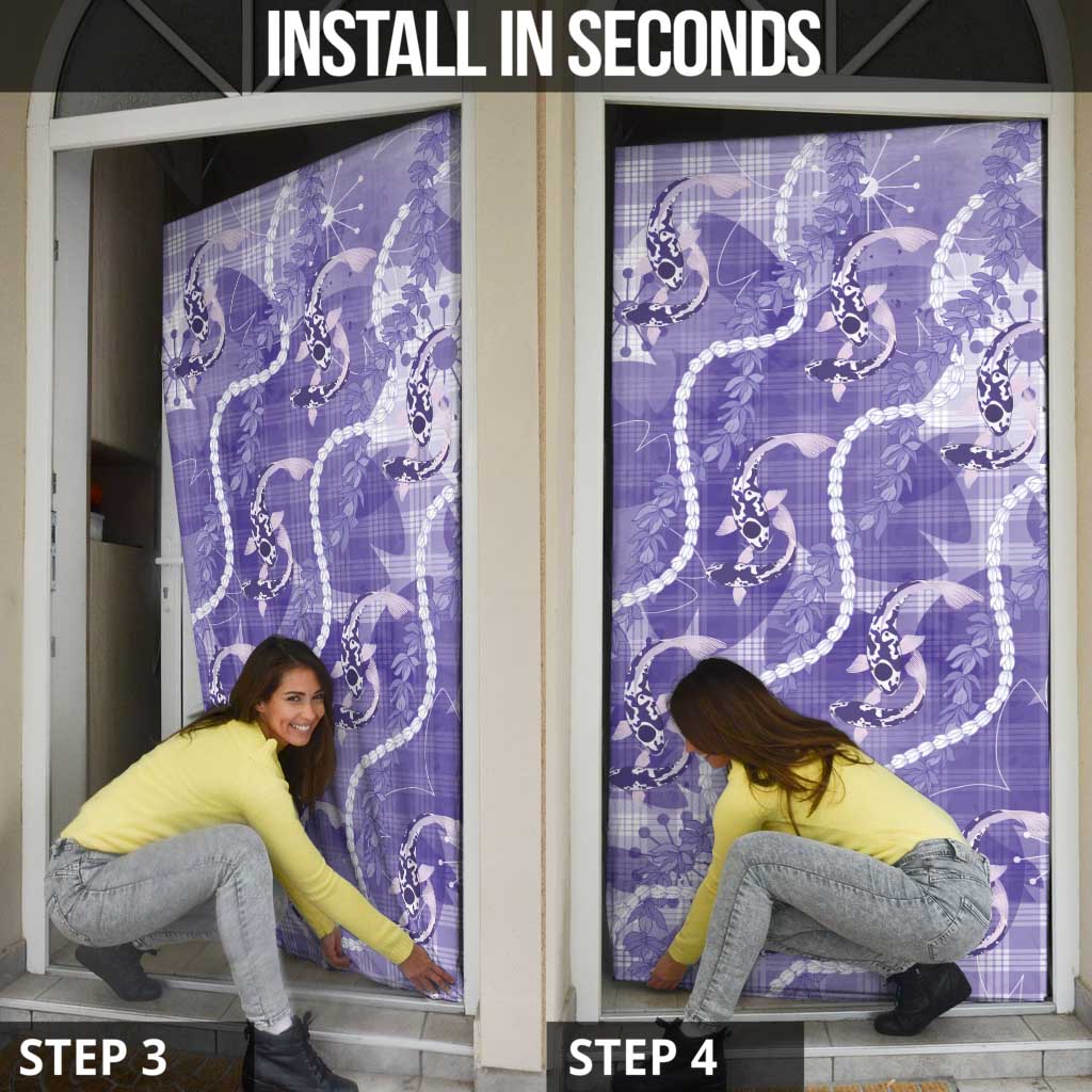 Japanese Koi Fish Door Cover Purple Wagara Palaka Honohono Pikake Lei