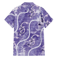 Japanese Koi Fish Family Matching Off Shoulder Maxi Dress and Hawaiian Shirt Purple Wagara Palaka Honohono Pikake Lei
