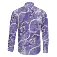Japanese Koi Fish Family Matching Off Shoulder Maxi Dress and Hawaiian Shirt Purple Wagara Palaka Honohono Pikake Lei