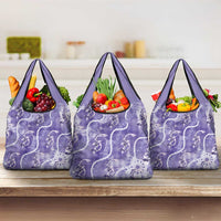 Japanese Koi Fish Grocery Bag Purple Wagara Palaka Honohono Pikake Lei