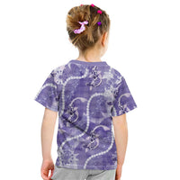 Japanese Koi Fish Kid T Shirt Purple Wagara Palaka Honohono Pikake Lei