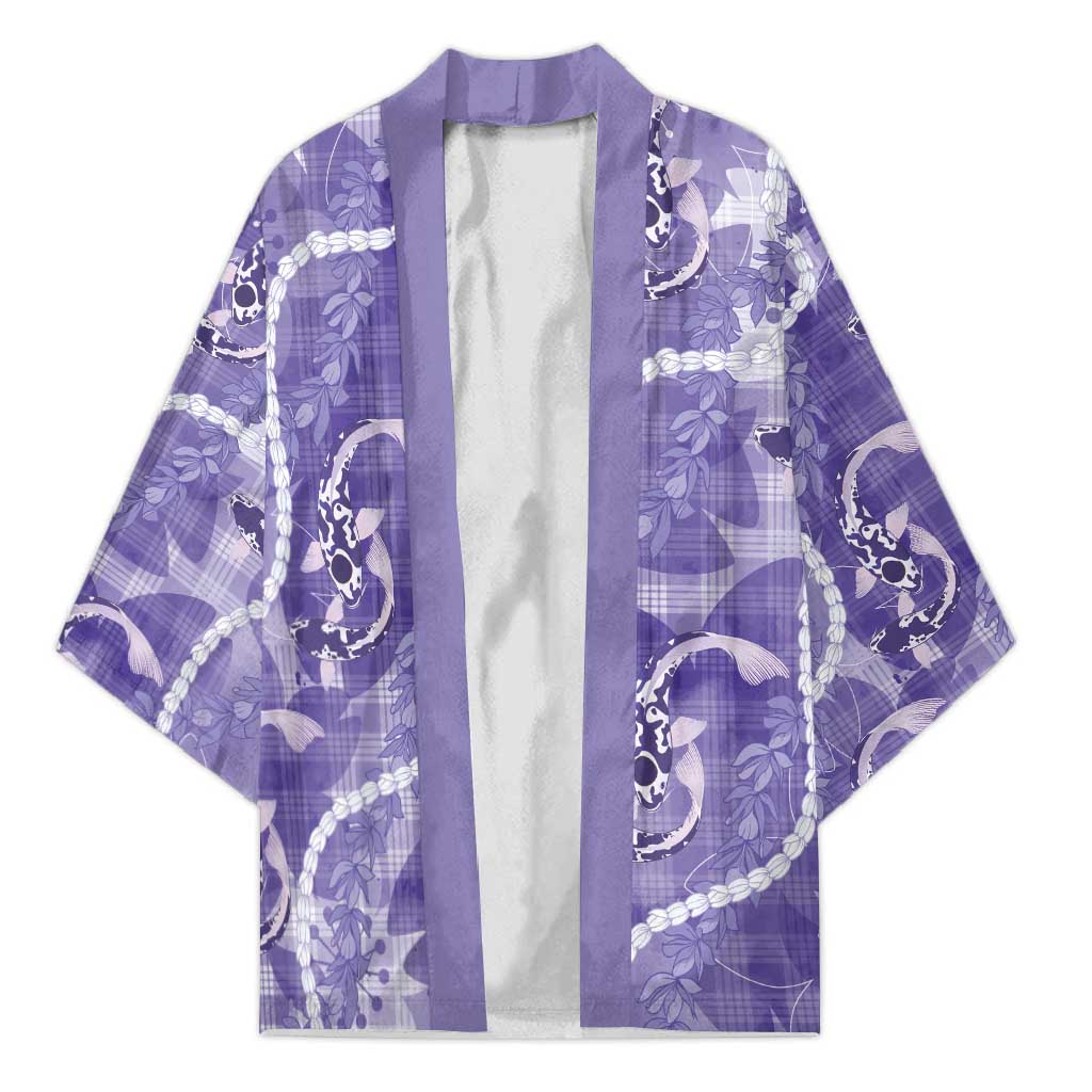 Japanese Koi Fish Kimono Purple Wagara Palaka Honohono Pikake Lei
