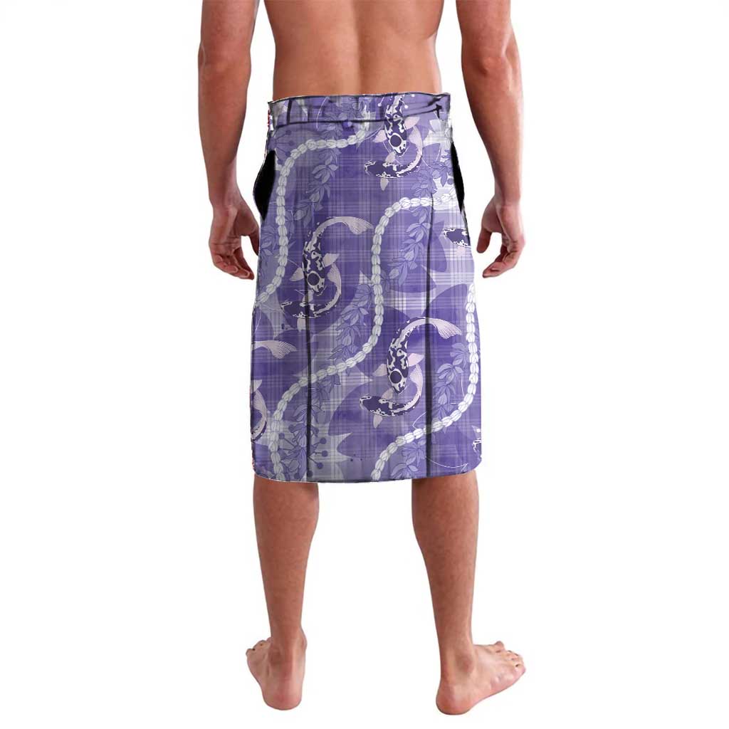 Japanese Koi Fish Lavalava Purple Wagara Palaka Honohono Pikake Lei