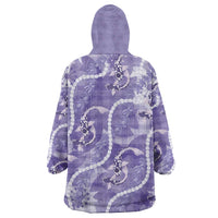Japanese Koi Fish Wearable Blanket Hoodie Purple Wagara Palaka Honohono Pikake Lei