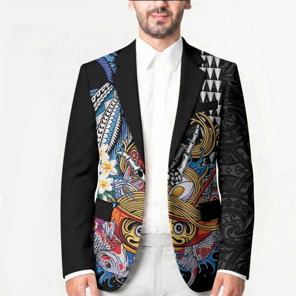 Personalized Japanese Koi Fish Ramen Blazer Aloha Shark Kakau Pattern
