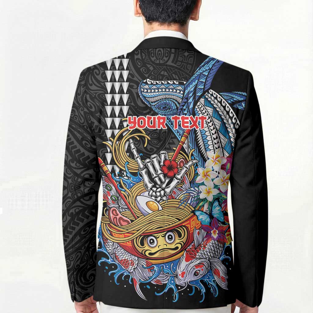 Personalized Japanese Koi Fish Ramen Blazer Aloha Shark Kakau Pattern