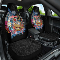 Personalized Japanese Koi Fish Ramen Car Seat Cover Aloha Shark Kakau Pattern