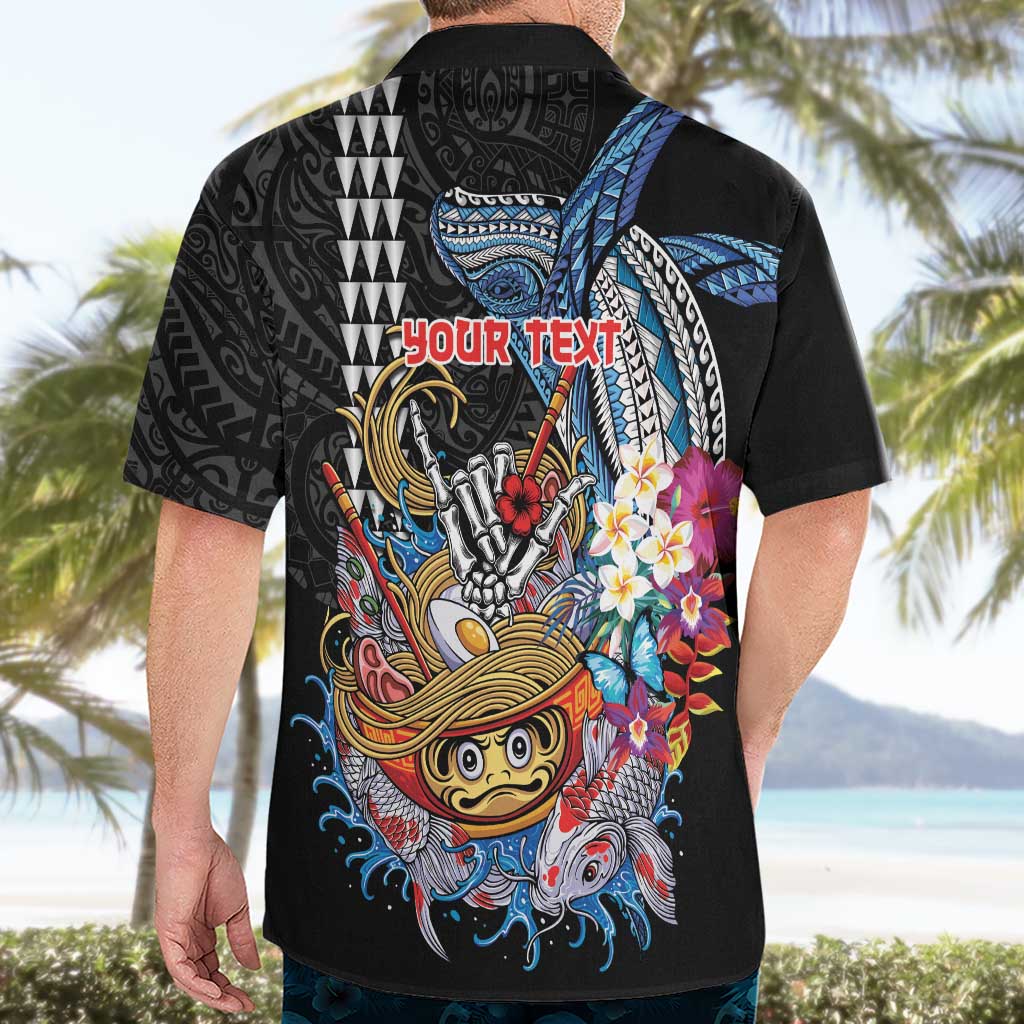 Personalized Japanese Koi Fish Ramen Hawaiian Shirt Aloha Shark Kakau Pattern