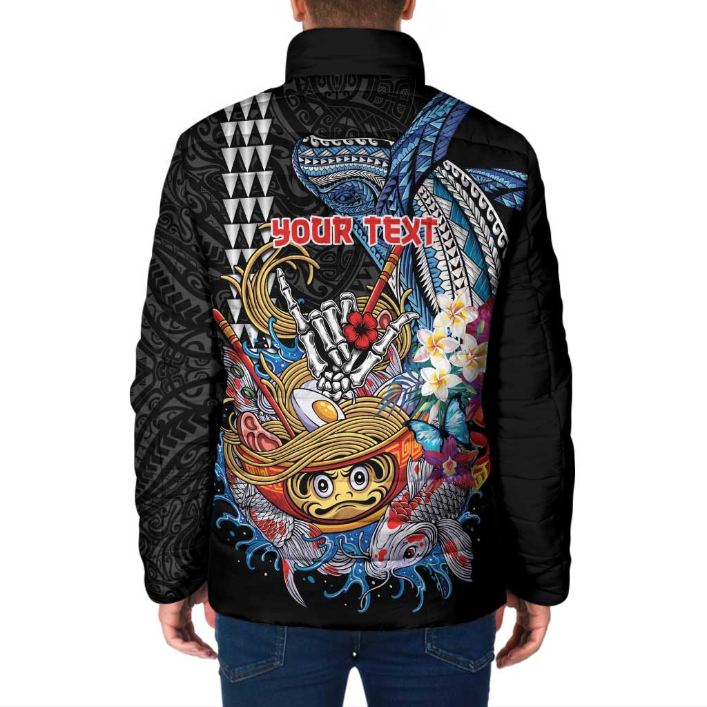 Personalized Japanese Koi Fish Ramen Padded Jacket Aloha Shark Kakau Pattern