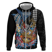Personalized Japanese Koi Fish Ramen Zip Hoodie Aloha Shark Kakau Pattern