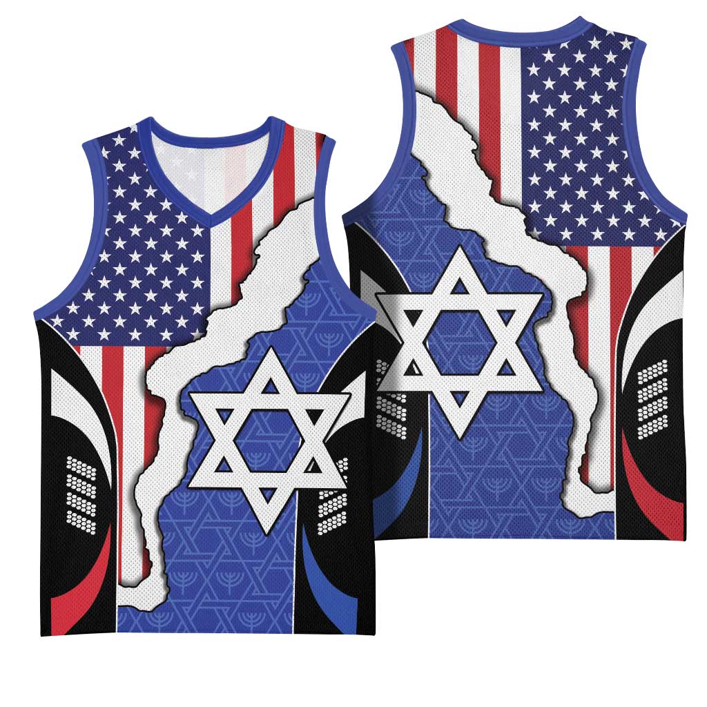 USA Israel Basketball Jersey Stars of David Sporty Style