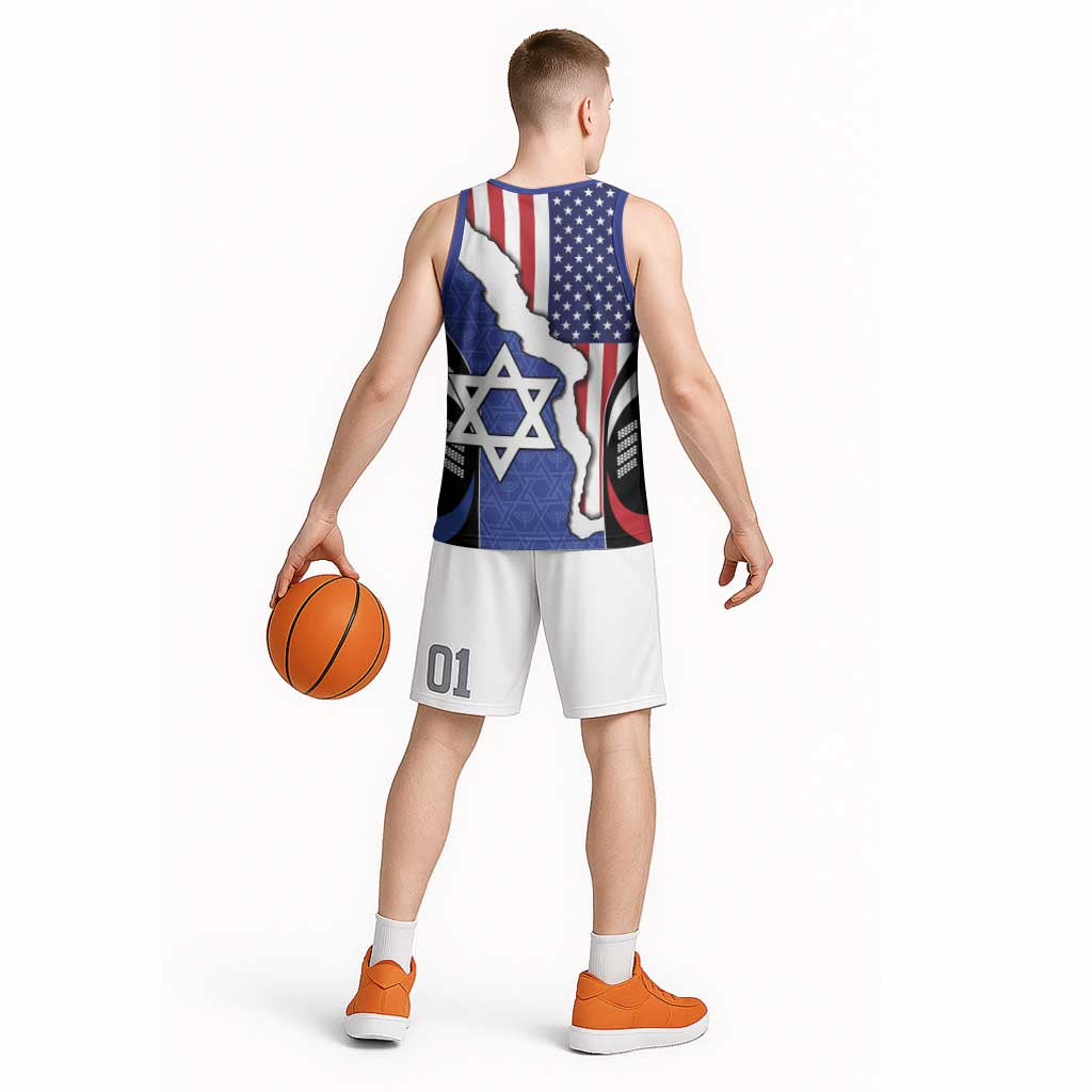 USA Israel Basketball Jersey Stars of David Sporty Style
