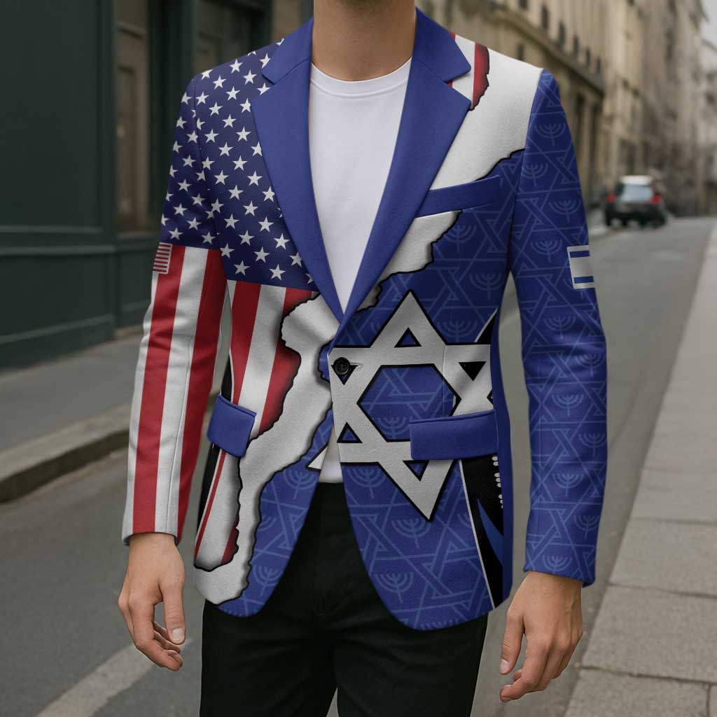USA Israel Blazer Stars of David Sporty Style