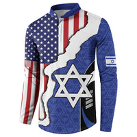 USA Israel Button Sweatshirt Stars of David Sporty Style