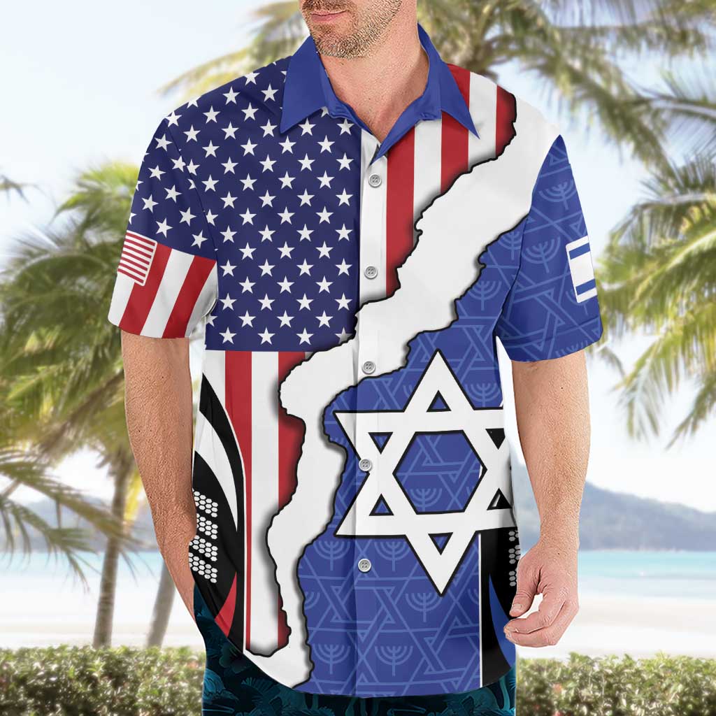 USA Israel Hawaiian Shirt Stars of David Sporty Style