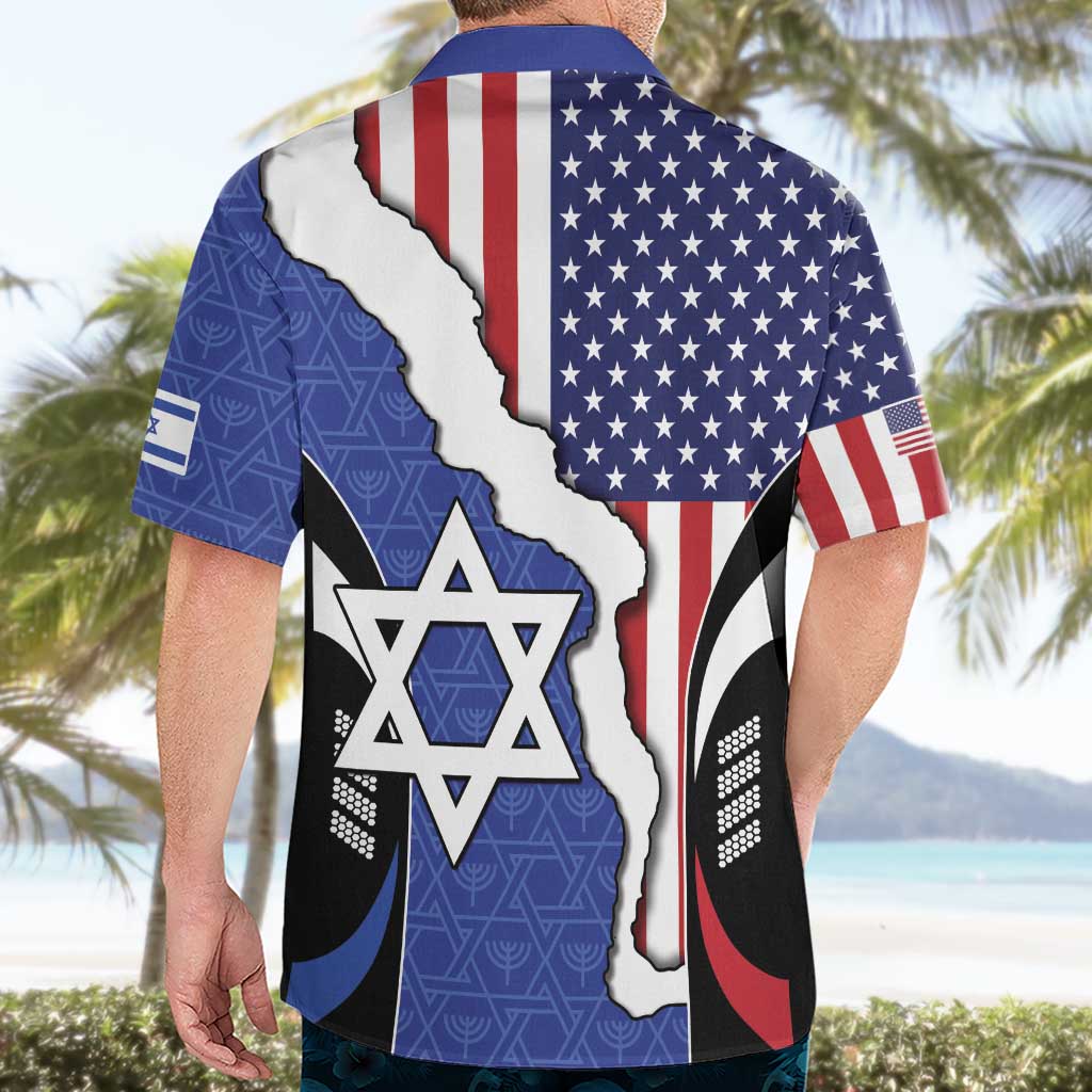 USA Israel Hawaiian Shirt Stars of David Sporty Style