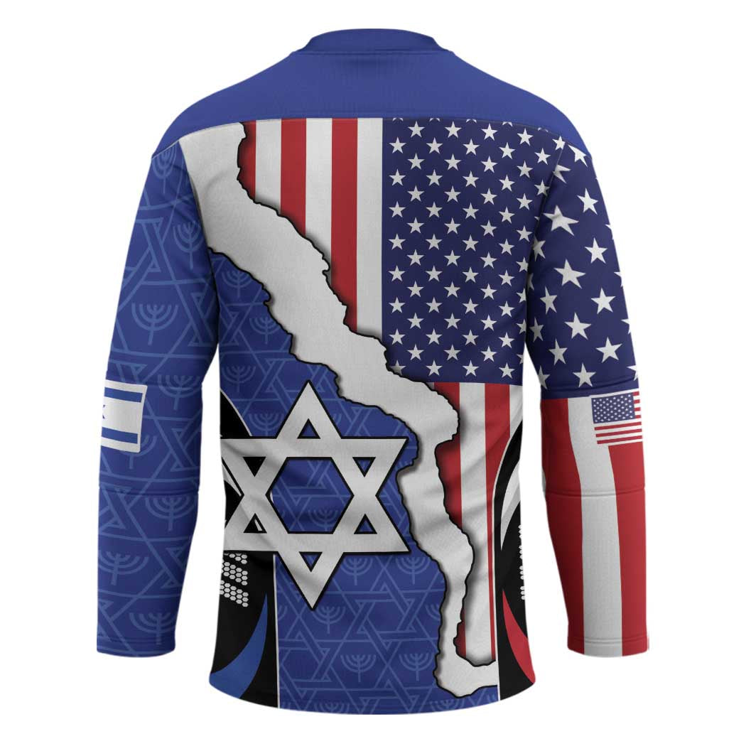 USA Israel Hockey Jersey Stars of David Sporty Style