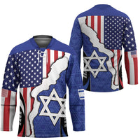 USA Israel Hockey Jersey Stars of David Sporty Style