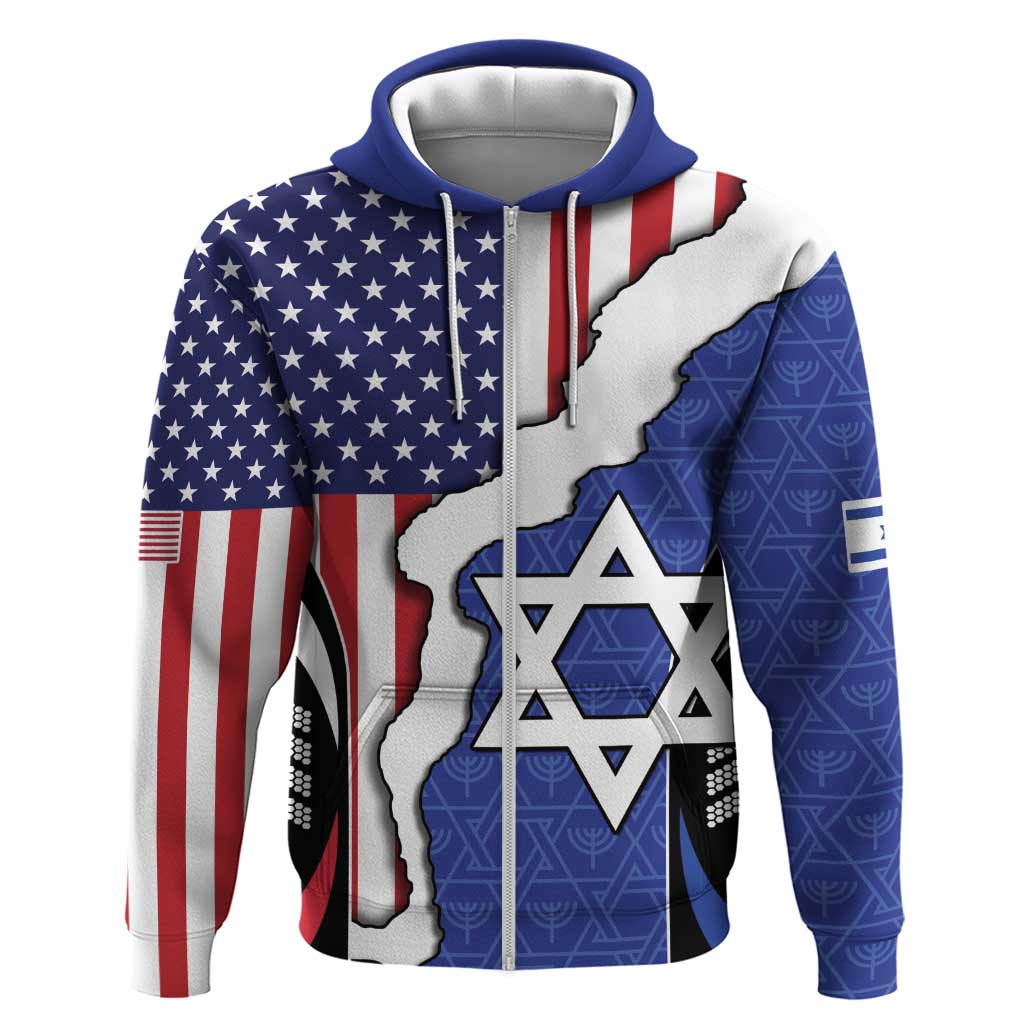 USA Israel Hoodie Stars of David Sporty Style