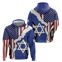 USA Israel Hoodie Stars of David Sporty Style
