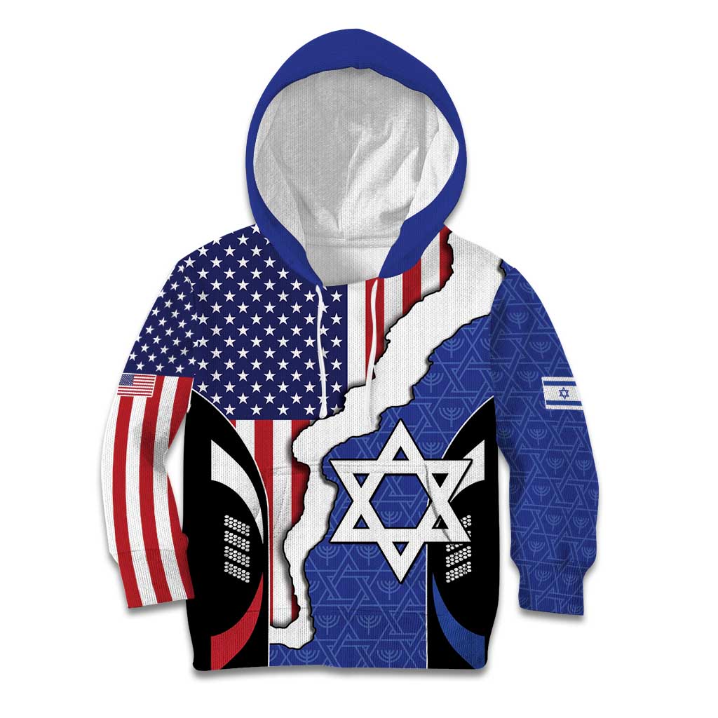 USA Israel Kid Hoodie Stars of David Sporty Style