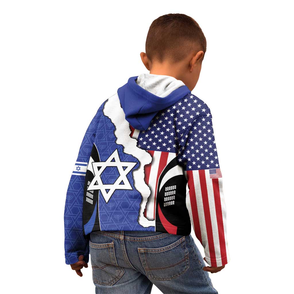 USA Israel Kid Hoodie Stars of David Sporty Style
