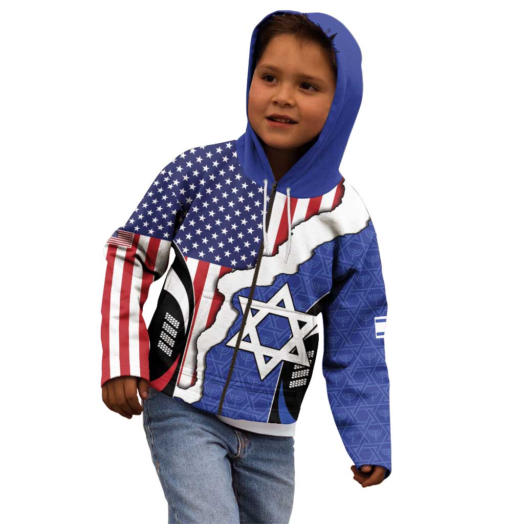 USA Israel Kid Hoodie Stars of David Sporty Style