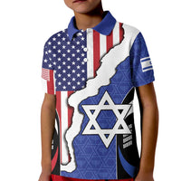USA Israel Kid Polo Shirt Stars of David Sporty Style