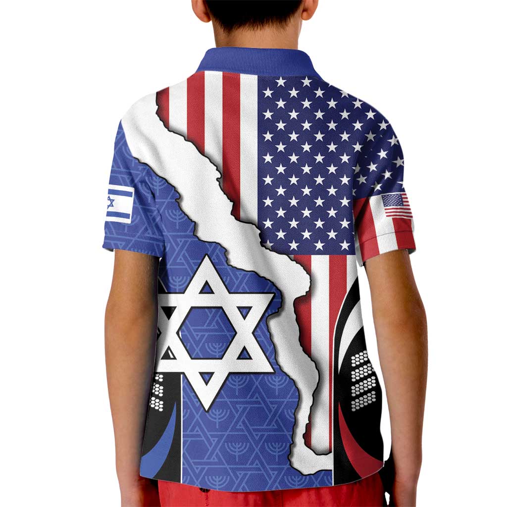 USA Israel Kid Polo Shirt Stars of David Sporty Style