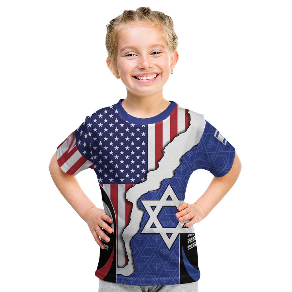USA Israel Kid T Shirt Stars of David Sporty Style