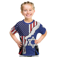 USA Israel Kid T Shirt Stars of David Sporty Style