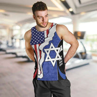 USA Israel Men Tank Top Stars of David Sporty Style